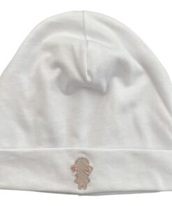Cappellino bianco bambola ricamata