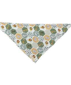 Bandana mare verde con animali handmade