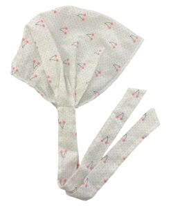 Bandana in cotone bianca ciliegie handmade