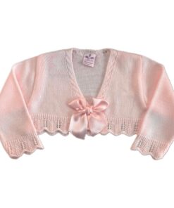Cardigan corto rosa con fiocco Sardon