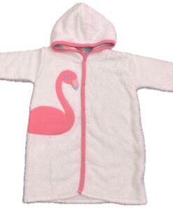 Accappatoio bianco fenicottero rosa FS baby