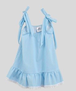 Mini dress vichy celeste Nunù Beachwear