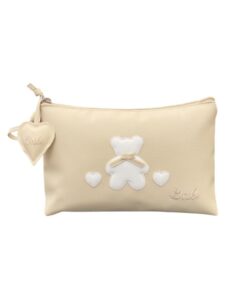 Trousse beige orso cuori artigianale