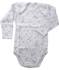 Body celeste con fantasia cotone garzato Ellepi
