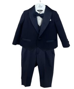 Giacca pantalone panciotto camicia e papillon Completo 5 pezzi Petit