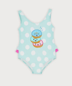 Costume da bagno intero verde acqua pois ciambelle Sardon