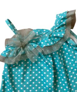 Alternative view of Vestito turchese pois bianchi Sardon