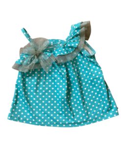 Vestito turchese pois bianchi Sardon