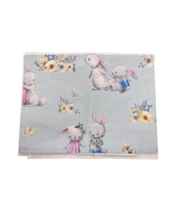 Set Lenzuola 2 pezzi conigli celeste bianco