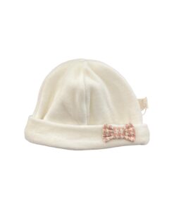 Cappello bianco fiocco rosa Baby Gi