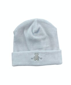 Cappello celeste orso cuori Biribò