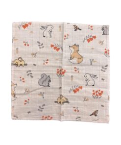 Mussola mini bianca animali Berins Kids