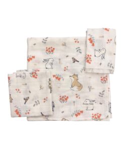 Set 3 mussole animali Berins Kids