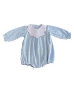 Pagliaccetto ciniglia celeste margherita Pappa e Latte