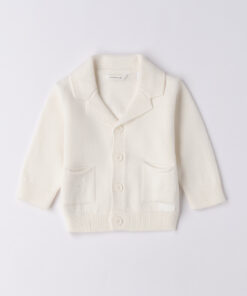 Cardigan bianco misto lana Minibanda