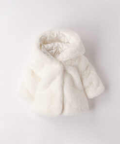 Cappotto eco-pelliccia bianco Minibanda