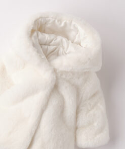 Alternative view of Cappotto eco-pelliccia bianco Minibanda