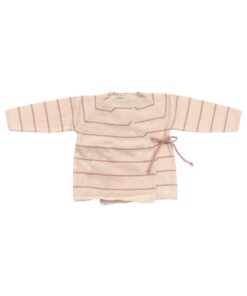 Alternative view of Maglia scaldacuore panna a righe Li & Me