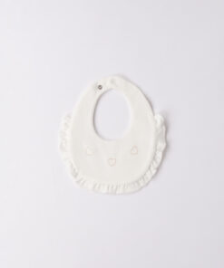 Bavetta bianca cuori ricamati beige Minibanda