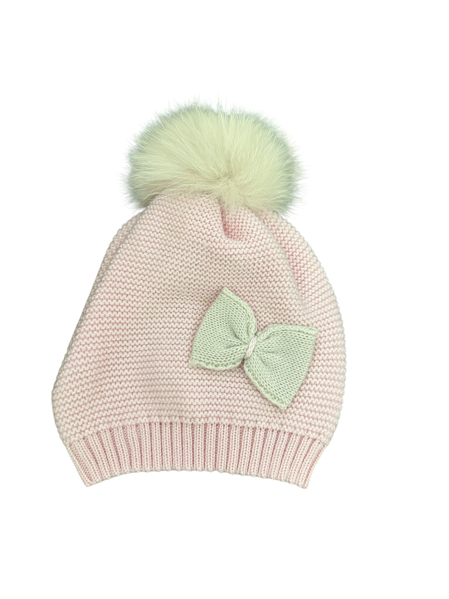 Cappello rosa fiocco beige I Delfi