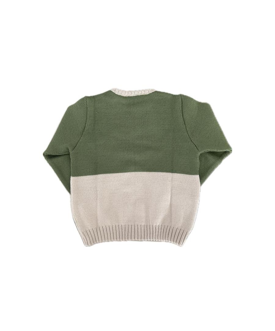 Maglioncino beige e verde I Delfi - immagine 2