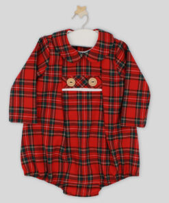 Pagliaccetto in tartan rosso bimbo Rapife