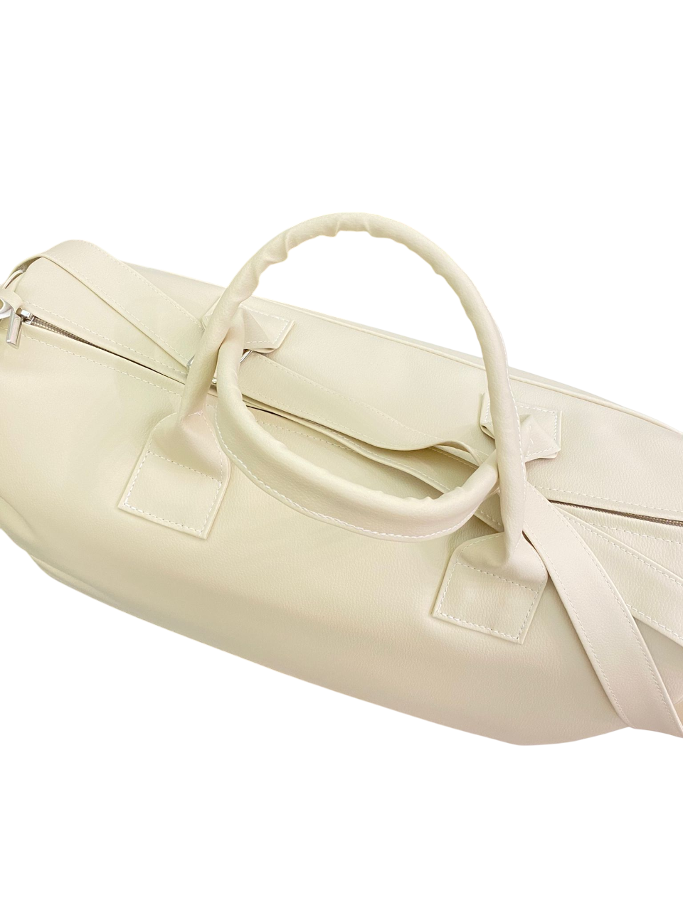 Borsa beige orso con cuori bianchi artigianale - immagine 3