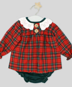 Completo in tartan rosso bimba Rapife