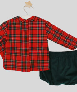 Alternative view of Completo in tartan rosso bimbo Rapife