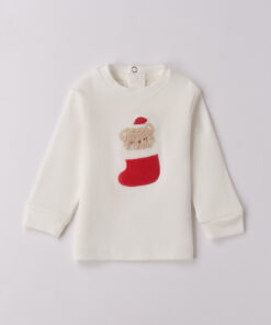 T-shirt calza di Natale e orsetto Minibanda