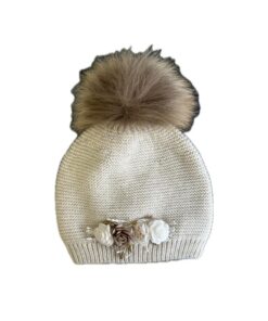 Cappello beige con fiori Jamiks