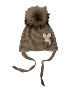 Cappello beige con coniglietto Jamiks