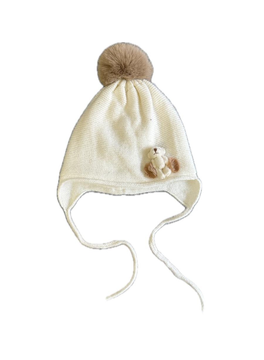 Cappello panna con orsetto Jamiks