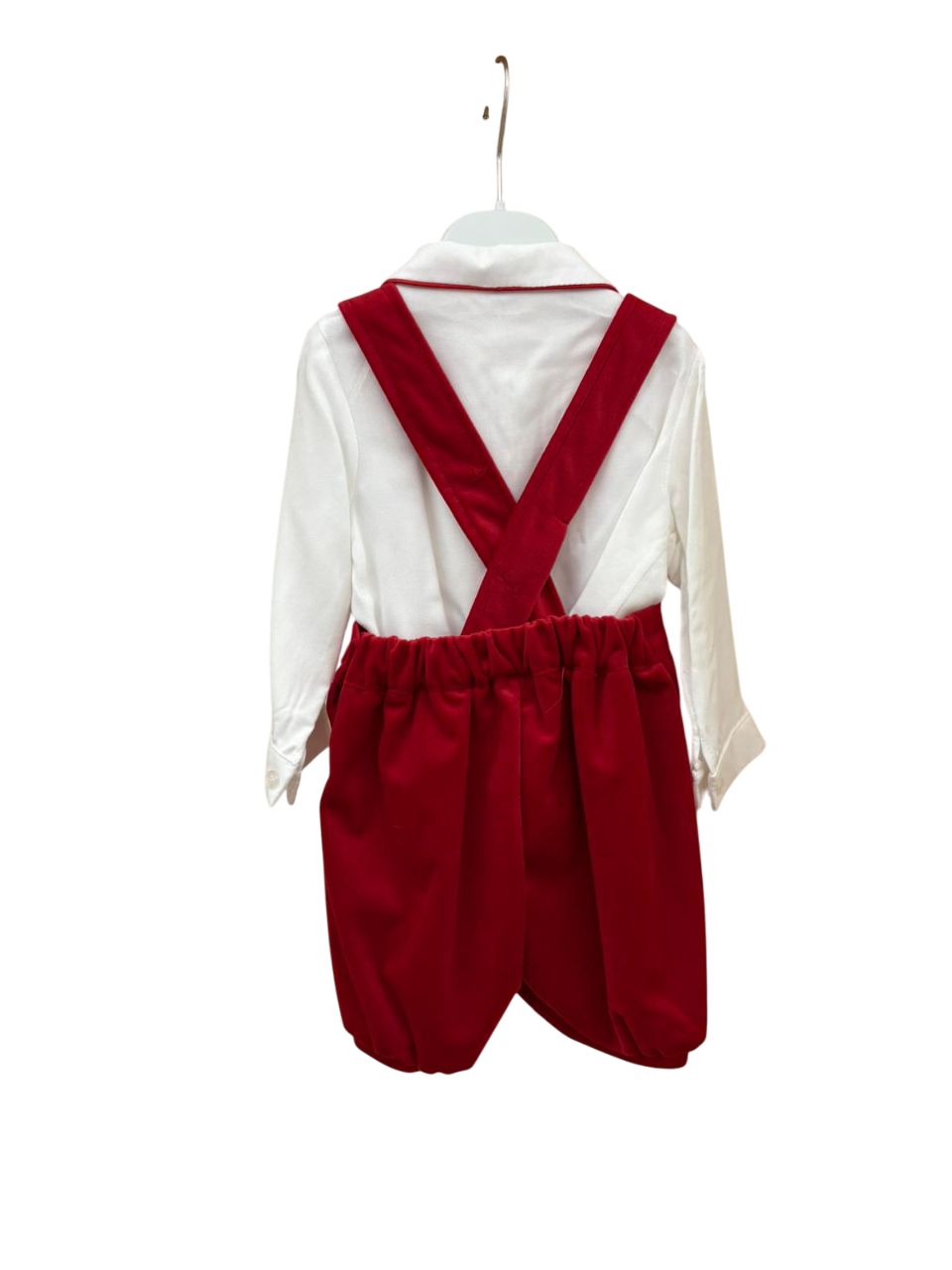 Camicia e salopette rossa Pappa e Latte - immagine 3