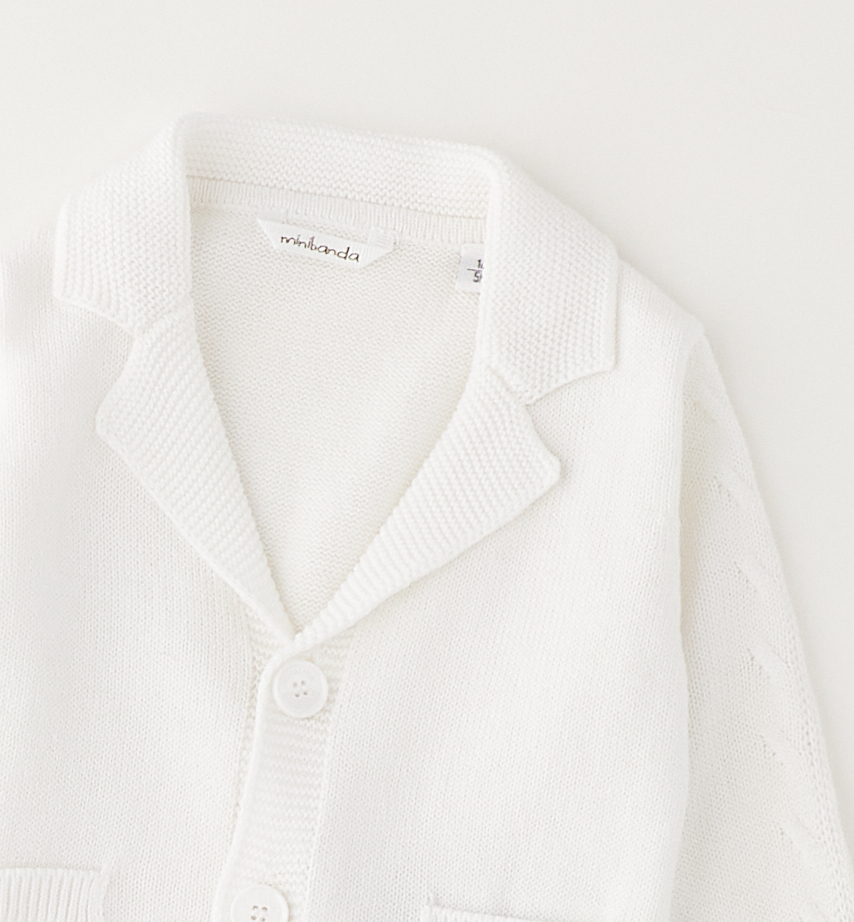 Cardigan a V bianco Minibanda - immagine 2