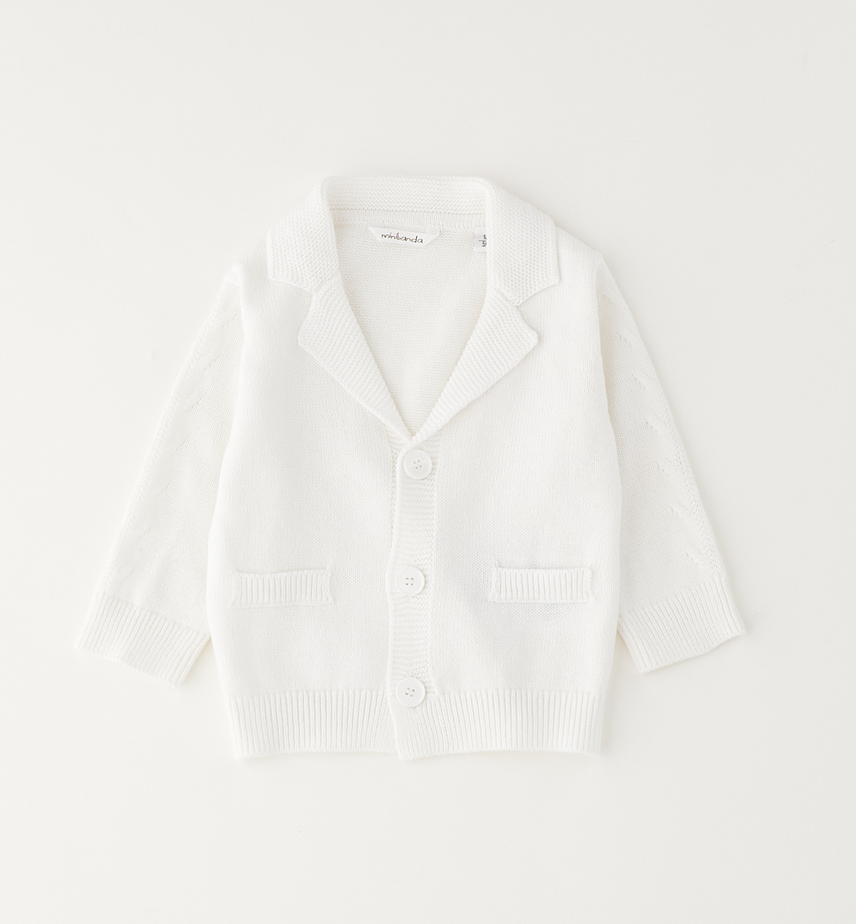 Cardigan a V bianco Minibanda