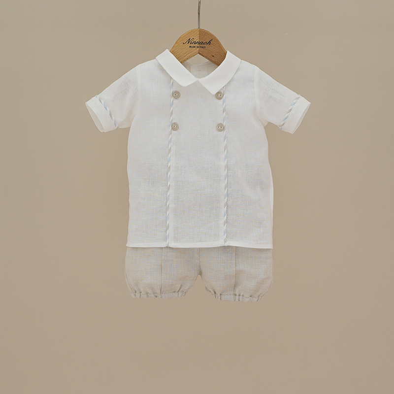 Completo in lino beige Ninnaoh