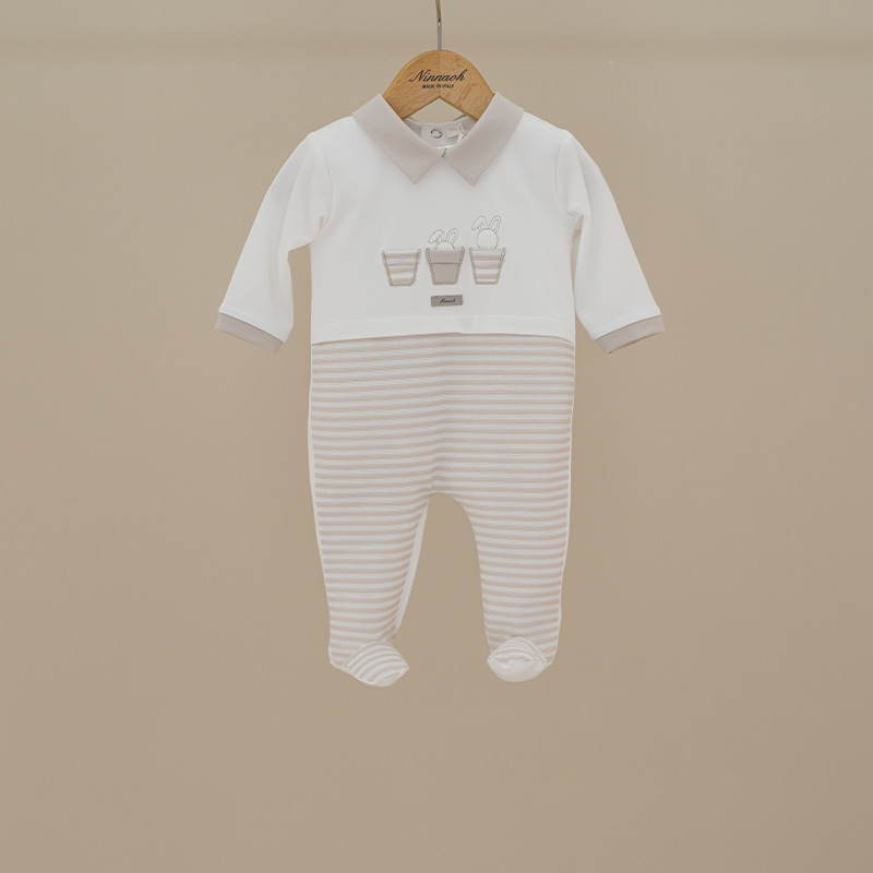 Tutina a righe beige Ninnaoh