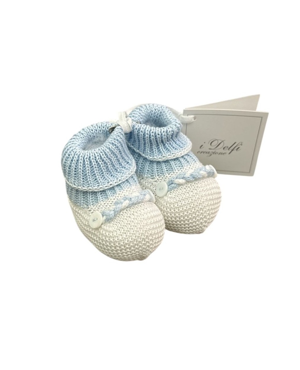 Babbucce treccia bianca celeste I Delfi