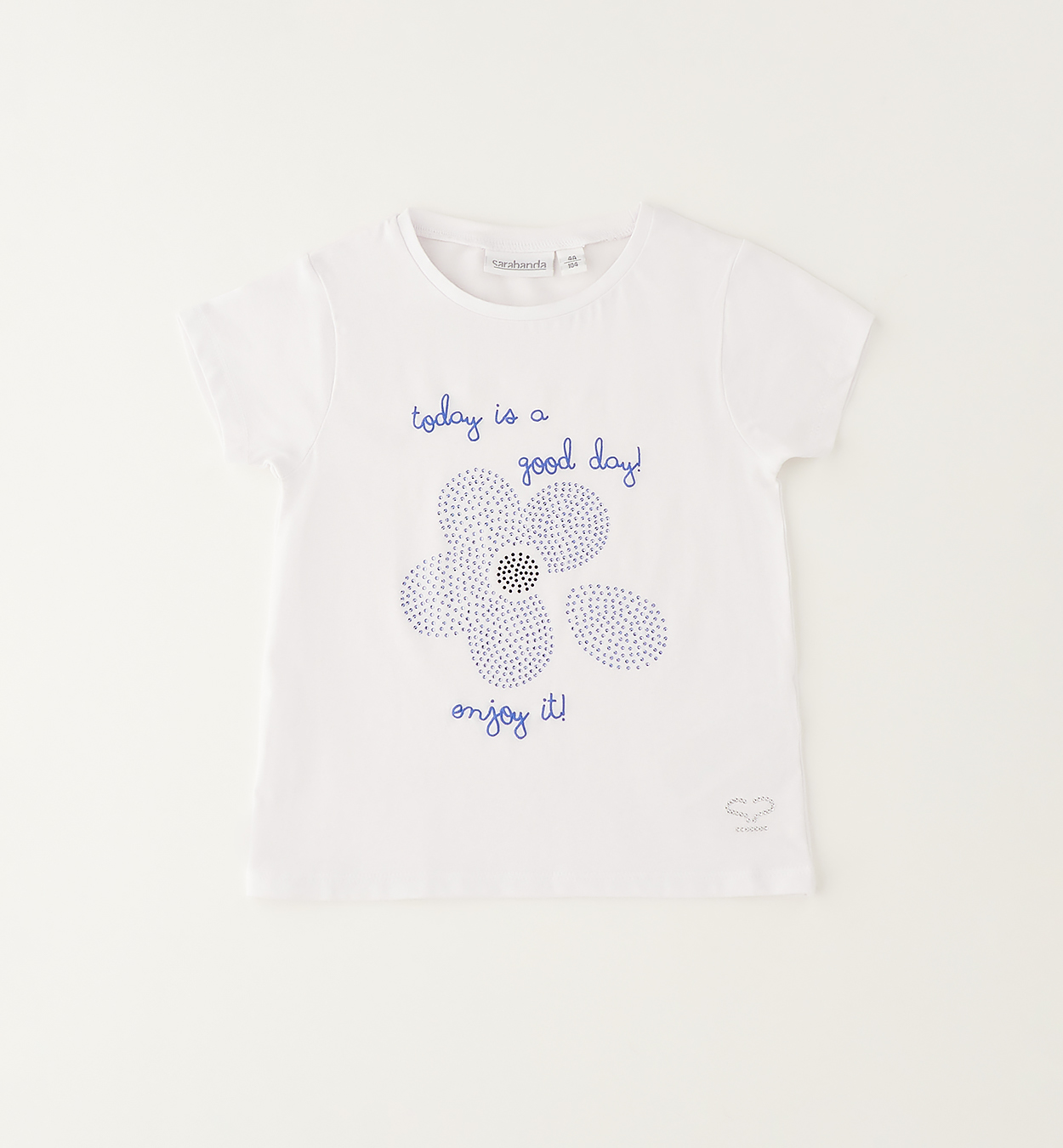 T-shirt fiore strass Sarabanda