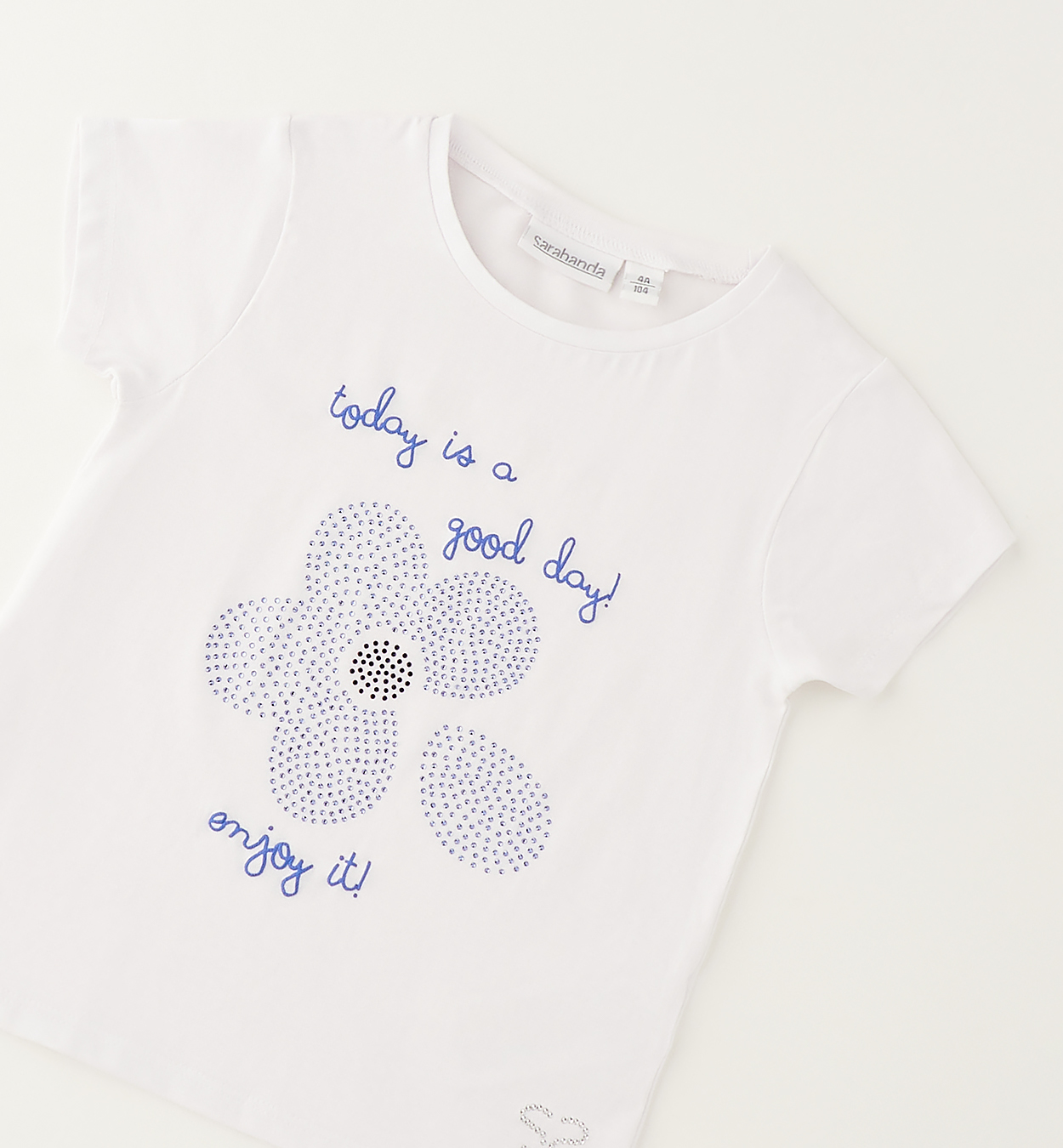T-shirt fiore strass Sarabanda - immagine 2