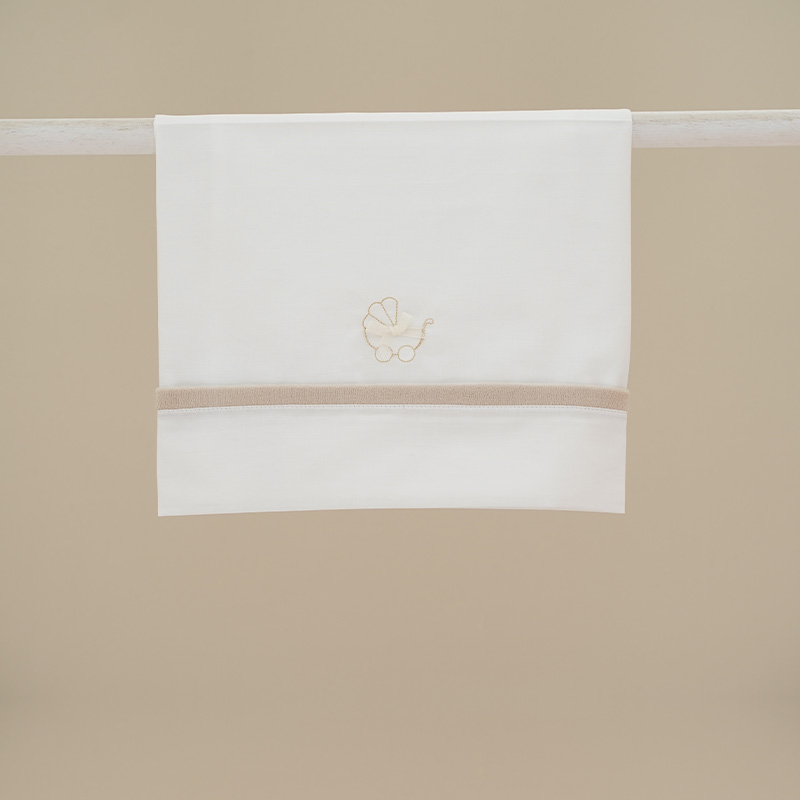 Set lenzuola panna beige carrozzina Ninnaoh