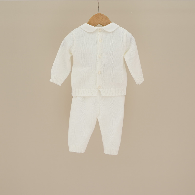 Tutina panna due pezzi ricami beige Ninnaoh - immagine 2