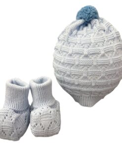 Set cappello e babbucce celeste Pappa e Latte