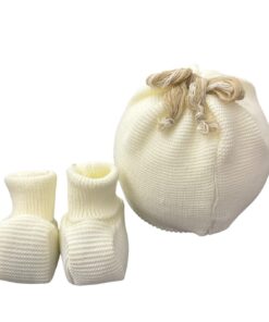 Set cappello e babbucce beige Pappa e Latte