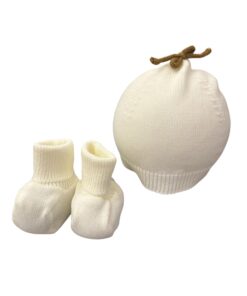 Set cappello e babbucce panna Pappa e Latte