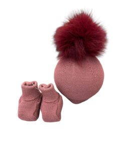 Set cappello e babbucce mosto pon pon Pappa e Latte