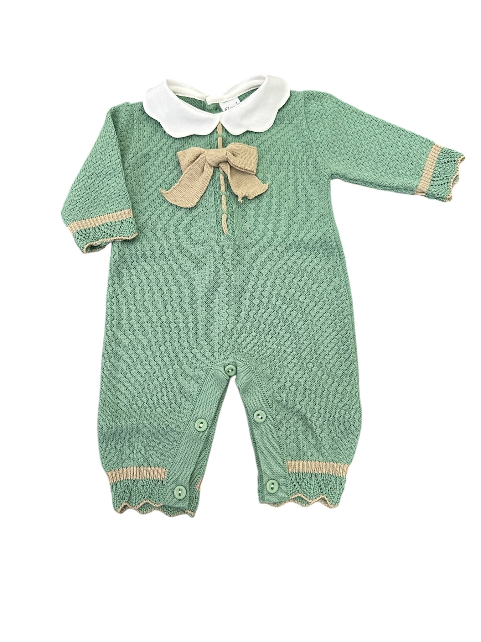 Tutina verde salvia con fiocco Pappa & latte