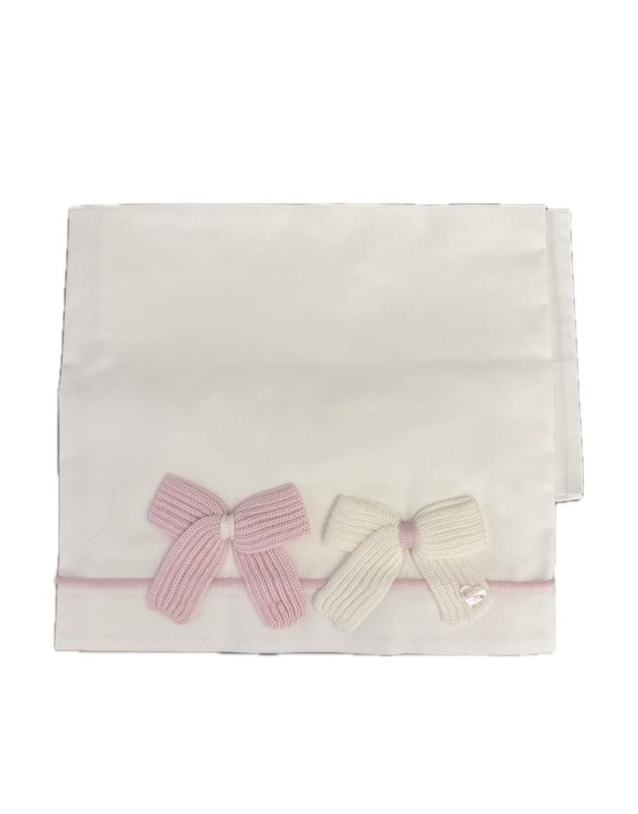 Set lenzuola fiocco rosa/panna I Delfi